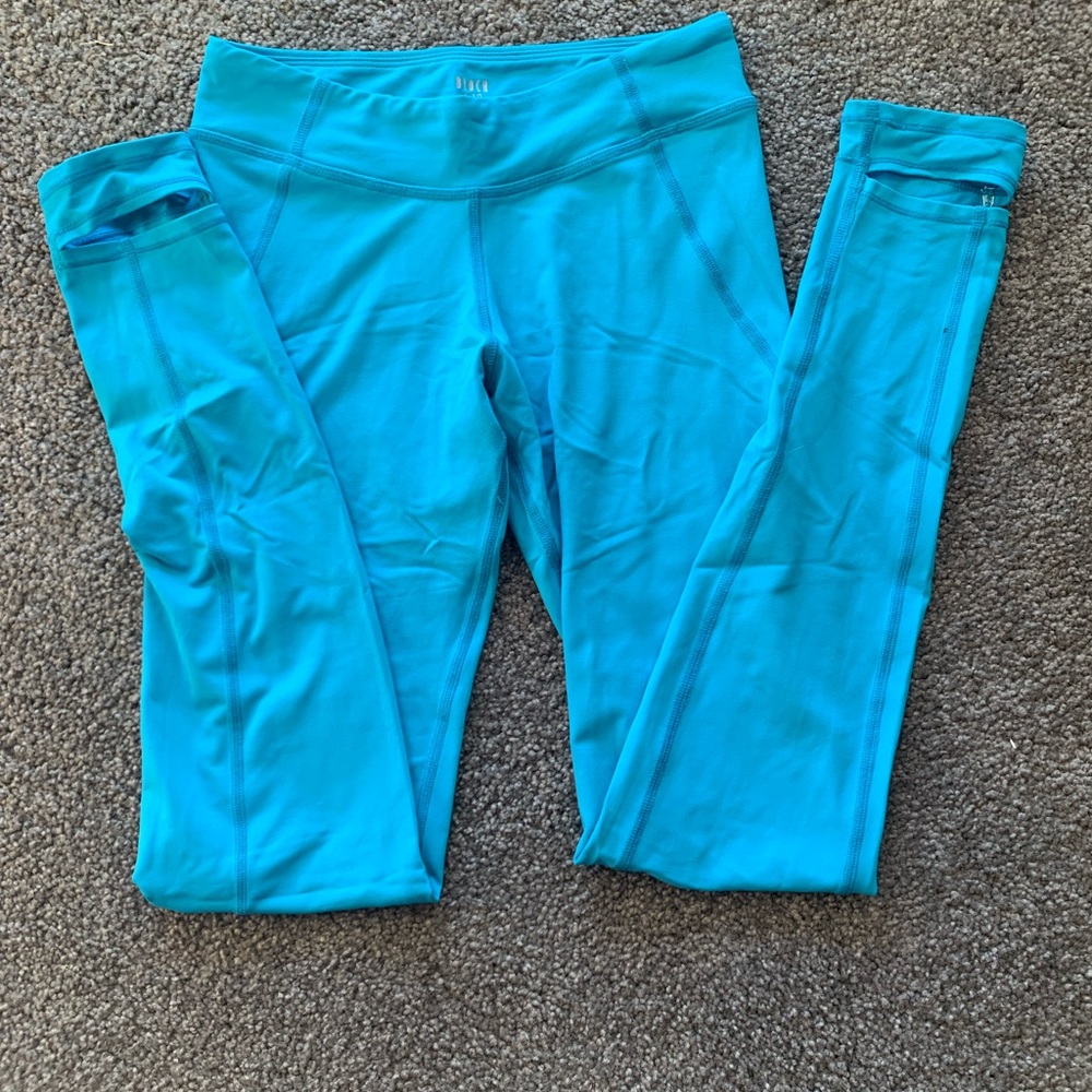 Blue Bloch leggings and sports bra set